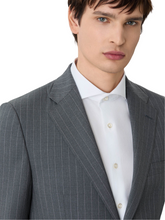 Slim Fit Suit in Wool With Stripes